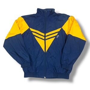 Vintage TYR Yellow Blue Colorblock Windbreaker Jacket Men’s Size Large